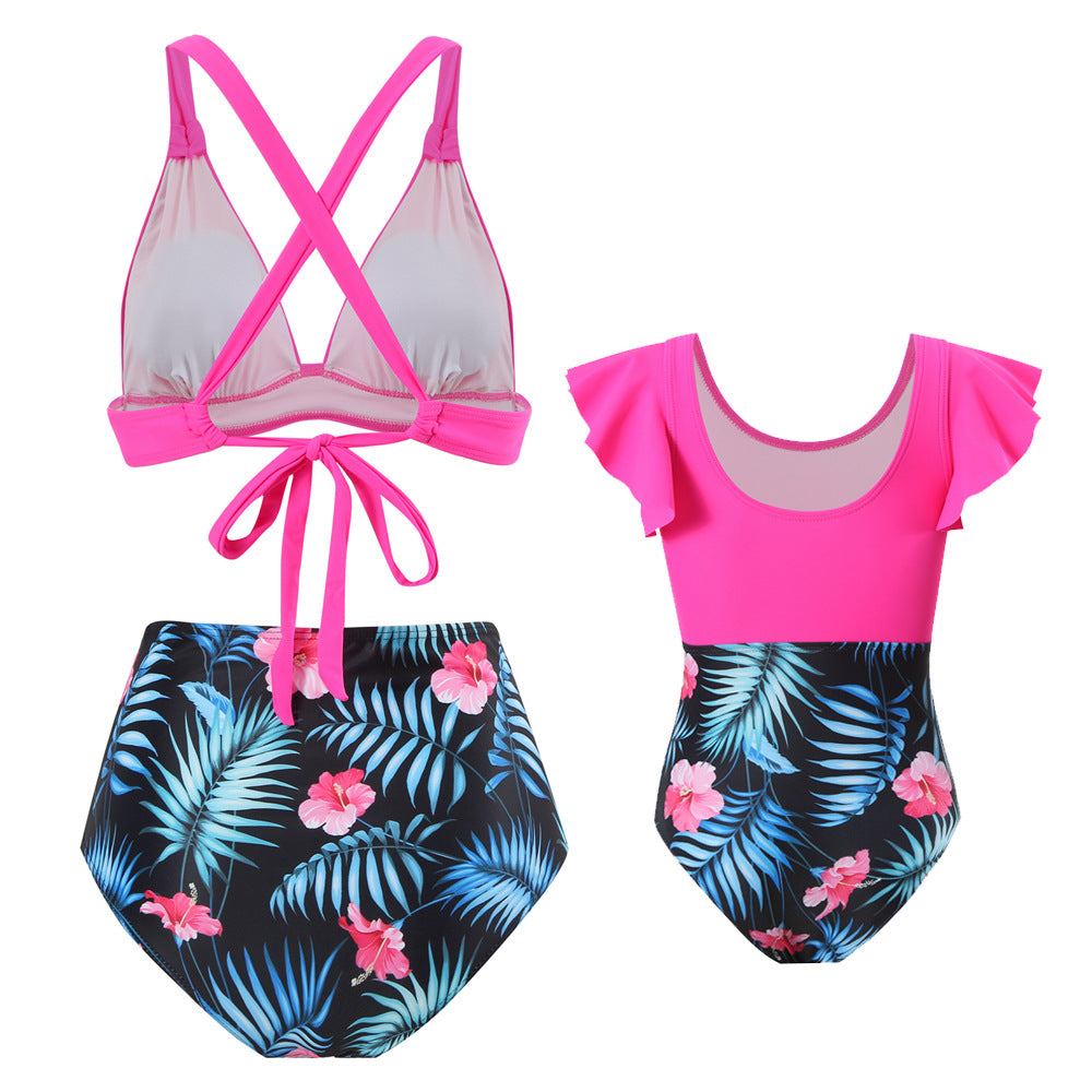 Wholesale Parent-child Printed Polyester Swimwear
